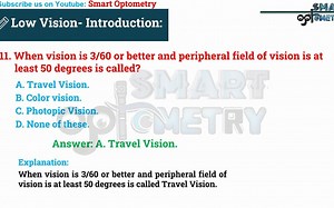 MCQs on Low Vision: Introduction (Video-1) - 低视力小测试