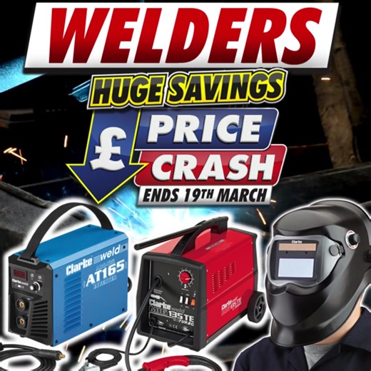Our Great Welders Price Crash Starts TODAY! Save Up To £144! https://www.machinemart.co.uk/machine-mart-offers/welders-price-crash/ | Machine Mart
