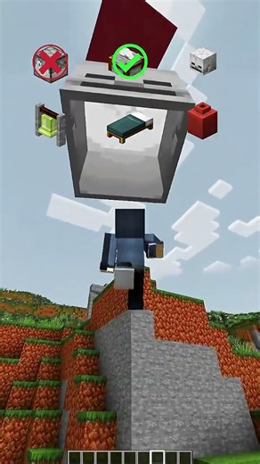 Minecraft 🌎🌎 Let’s watch the challenge of overcoming tough obstacles!!📣 #shorts #minecraft #mc