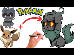 How To Draw EEVEE and MARSHADOW FUSION POKEMON | Pokemon Fusion