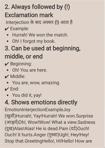 Interjection: Complete Rules, Types & Examples (English + Hindi)