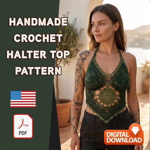 Crochet Halter Top Pattern Easy Crochet Top Beginner Crochet Top Halter Top Sewing PDF - Etsy