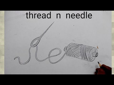 how to draw needle and thread