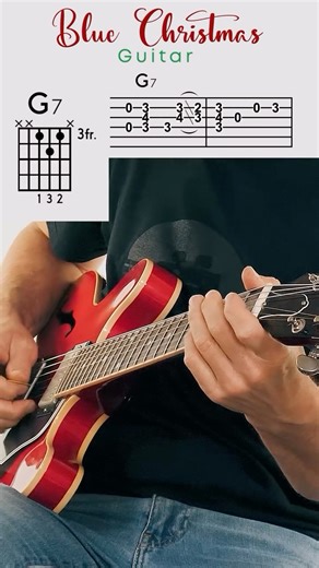 Uke Like The Pros on Instagram: "Blue Christmas Guitar Chord Melody 🎸🎄 Channeling Elvis today with some very cool bluesy/country style licks! 🎙️ This arrangement takes the holiday classic to a whole new level on the Gibson ES-335. I’ve put the TABS ON SCREEN so you can catch every one of those country-inspired double stops and bluesy bends! 🔥 Want the full breakdown? This is what we do every day at Rock Like The Pros. ✅ SAVE this to your holiday practice list! 🔗 SHOP terrycartermusicstore.c