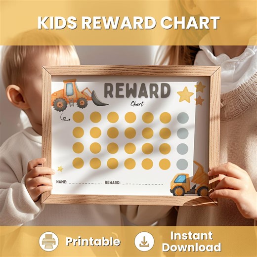 Truck Reward Chart Printable, Kids Behavior Chart, Toddler Sticker Chart, Visual Routine Chart, Positive Reinforcement Chart, Boys Chart - Etsy