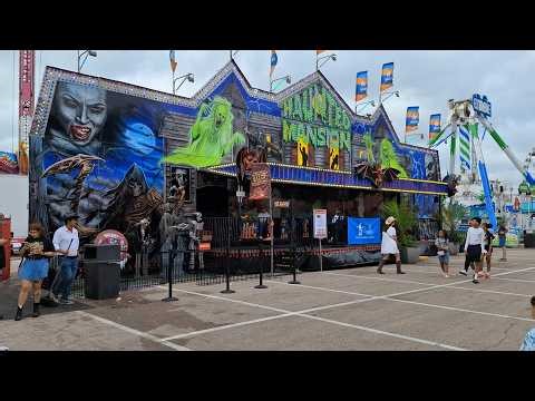 "Haunted Mansion" Dark Ride POV Video 4K & Off Ride Spooky Facade with Spirit Halloween Animatronics