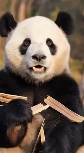Panda Shocked by Exploding Bamboo 😂🐼#animals #funny #reaction zoo#animal fails