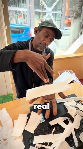 Floating Paper Magic… But Wait Till He Tries a $100 Bill 😳