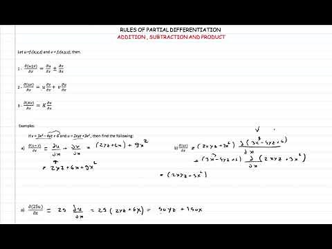 PARTIAL DERIVATIVES (ADDITION, SUBTRACTION AND PRODUCT RULES)