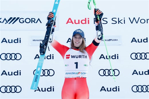 Camille Rast wins 1st World Cup giant slalom race