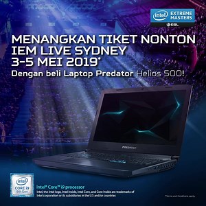 Mau nonton IEM di Sydney GRATIS? Gampang, buat kamu yang beli laptop gaming Predator berprosesor Intel seperti Predator Helios 500, Predator Helios 300 dan Nitro 5 di @itgaleri , kamu akan mendapatkan kesempatan memenangkan 2 tiket Intel Extreme Master di Sydney tanggal 3-5 Mei 2019! Info lebih lanjut bit.ly/FreeTicketSydney #PredatorGaming #intelextrememasters #iem #sydney | Predator Gaming