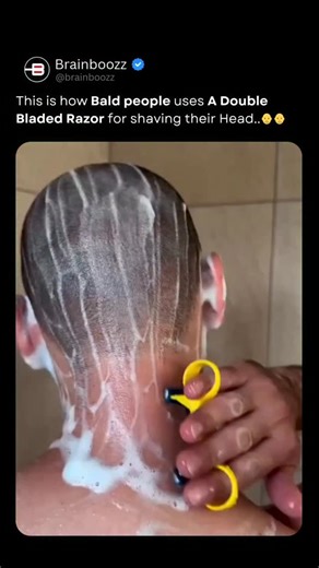 BrainBoozz on Instagram: "Shaving a bald head efficiently takes more than a standard razor — that’s why many people use a double-sided head razor designed with finger loops. This ergonomic design allows the blade to move smoothly back and forth while staying flat against the scalp. By using short, controlled strokes and keeping even pressure, the razor follows the natural curve of the head, helping reduce missed spots and irritation. Areas that are usually difficult to reach with traditional raz