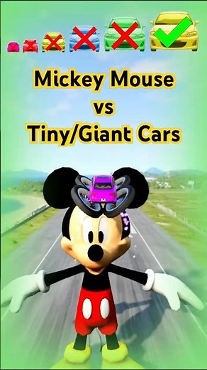 Mickey Mouse VS Tiny To Giant Cars | BeamNG.Drive