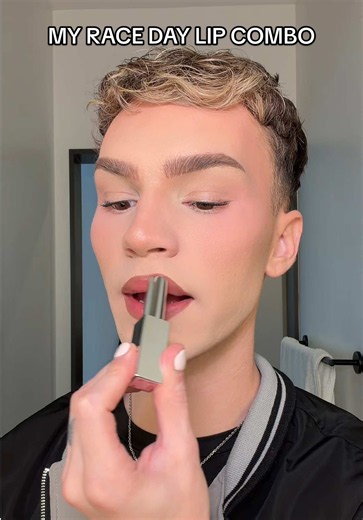 a lip combo that lasts laps 🏁 @e.l.f. Cosmetics cream glide lip liner in baddest biege glow reviver lip oil stick in loveslick #elfpartner #elfcosmetics #eyeslipsfuel #lipcombo #makeup