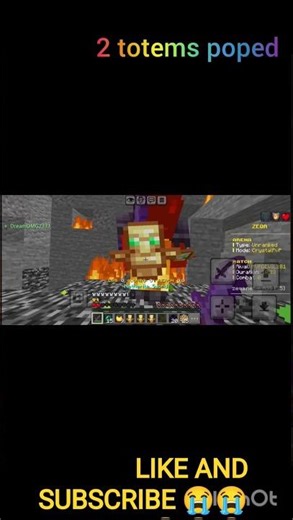 #pvp #minecraft totem pop at the end crazy