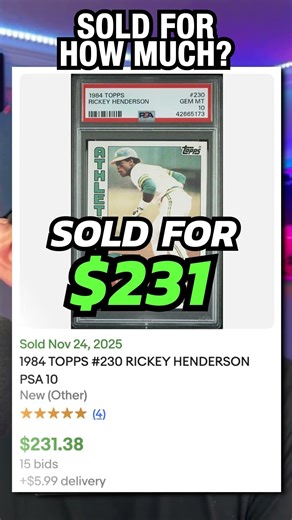 1984 Topps Rickey Henderson Baseball Card #230 graded PSA 10 Value on eBay