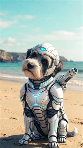 Cyborg Dog Transformation VFX ⚡️ Standing on Business 😤 #BioMech #Shorts