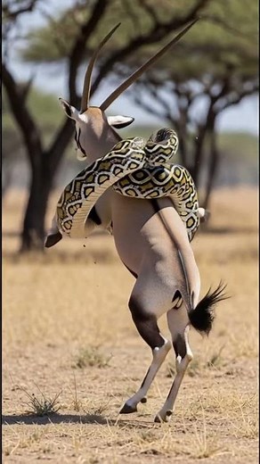 Oryx Fights Back! Python Attack Gone Wrong in the African Wild