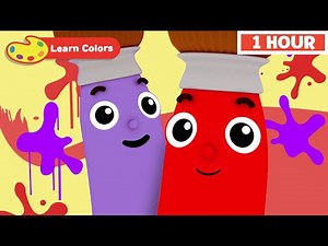 Learn Colors for Children w Petey Paintbrush | Coloring Vehicles, Games & Animals | First University