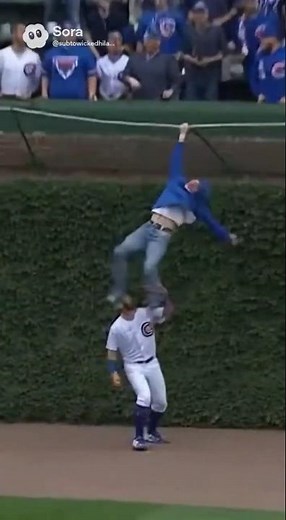 Outfielder Runs Back… Fan SWINGS From Railing and Falls Onto Track 😭🤦‍♂️