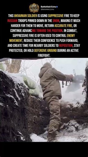 Ukrainian Soldier Uses Suppressive Fire in Combat #shorts