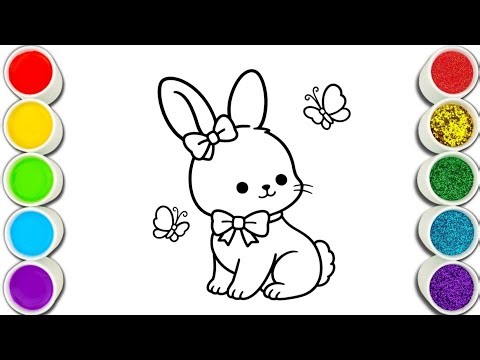 Cute Bunny Drawing 🐰✨ | Easy Rabbit Drawing for Kids | Step by Step Colouring Tutorial