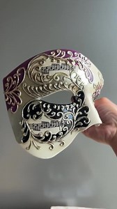Purple Venetian Masquerade Mask, Mens Mask, Half Face Mask, Phantom Mask, Music Note Mask, Masquerade Party, Masquerade Ball, Costume Mask - Etsy