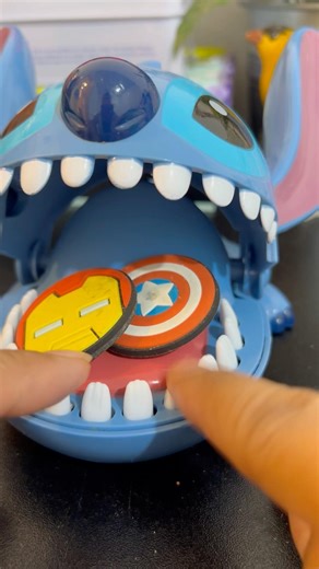 Angry lilo stitch eating Ironman and captain America #marvel #asmrsounds #satisfying #viralshort