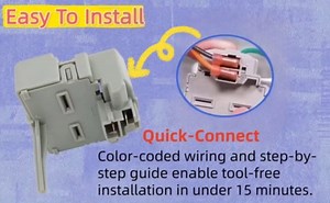 WR08X21100 Refrigerator Overload & Start Relay Universal Replacement for 1/4" Terminal Models - Compressor Protection Device