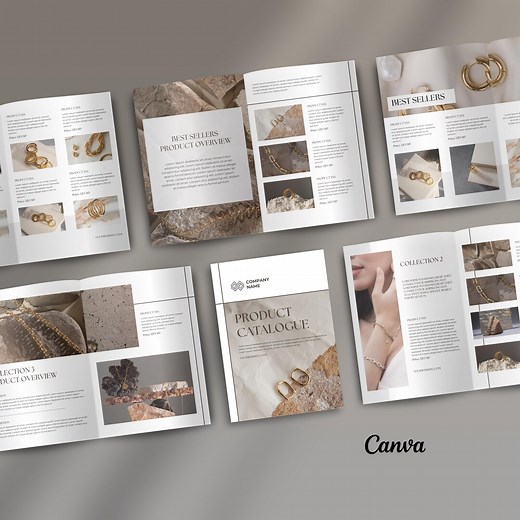 Jewelry Catalog Template: Editable Product Brochure | Minimalist Canva Design (24 Pages, US Letter & A4) - Etsy
