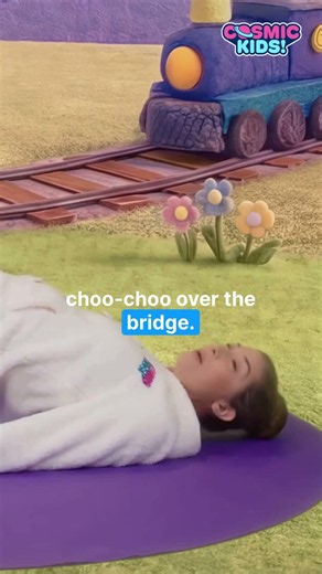The Sleepy Train 🚂 | Bedtime Yoga Stretches for Kids #Shorts