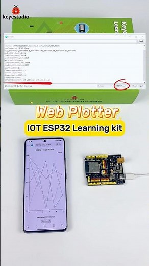 #shorts 🐞Creating a Web plotter with the IOT ESP32 Learning Kit#esp32 #keyestudio #stem #diy #iot