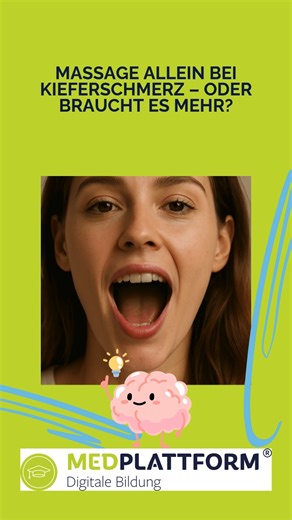 Medplattform on Instagram: "😬 Myofasziale Kieferbeschwerden, Schmerzen beim Kauen, eingeschränkte Mundöffnung – typische Zeichen einer TMD. Aber wie weit kommen wir mit „nur Massage“ und was bringt die Ergänzung durch postisometrische Relaxation (PIR) wirklich? 📊 In der RCT von Tariq et al. (2024) erhielten alle Patienten Massage und Übungen, eine Gruppe zusätzlich PIR der Kaumuskulatur über zwei Wochen. Beide Gruppen verbesserten sich deutlich – aber die Kombi-Gruppe profitierte klar mehr: •