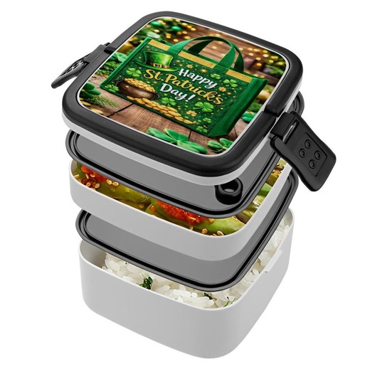 St. Patrick’s Day Bento Box | Stackable Lunch Container for Work & School - Etsy