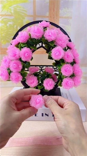 DIY soft tulle ribbon rose flowers #handmade #handmadegifts #flowers #gift #ribbon #rose #diycrafts