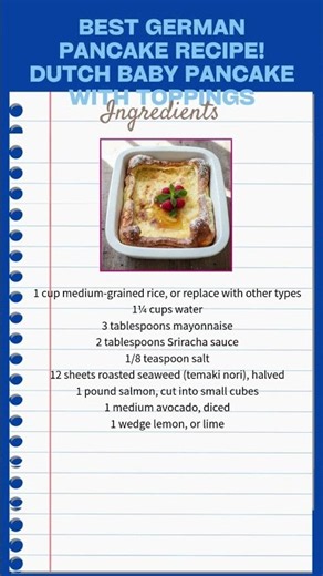Best German Pancake Recipe! Dutch Baby Pancake With Toppings