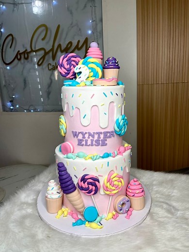 2tier Candyland-themed Cake 🍬🍭#coosheycakes | Cooshey Cake & Vlogs