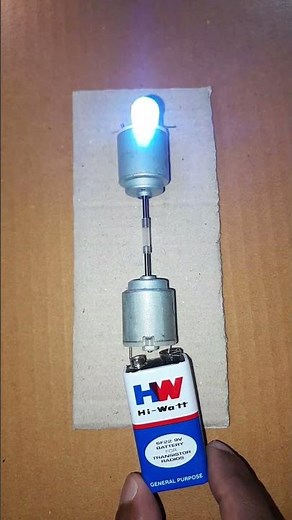 Energy Transfer using Two DC Motor Powered by 9-volt Battery | DIY Science experiment
