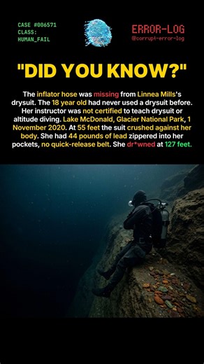 CASE 6571 - Linnea Mills (2020) 44 pounds of lead zippered into her pockets #shorts #scuba #padi