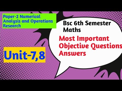 Important Objective questions | Bsc 6th Semester Maths | Operations Research | Paper2 #yourbscguide