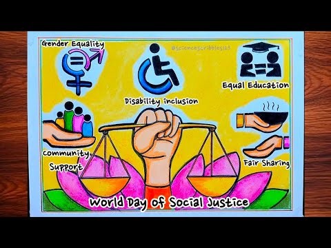 World Day of Social Justice Drawing|How to Draw Social Justice|SDG 16 Drawing|Social Justice Poster