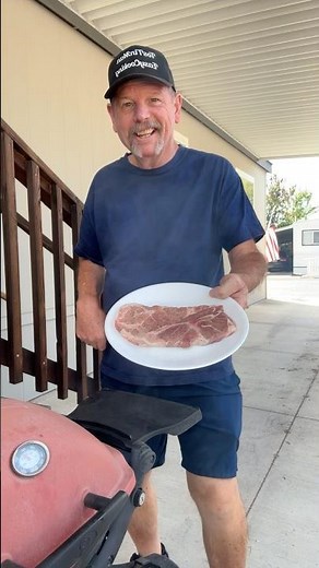 Cooking a Pork Steak 🥩 🔥Weber Q1200