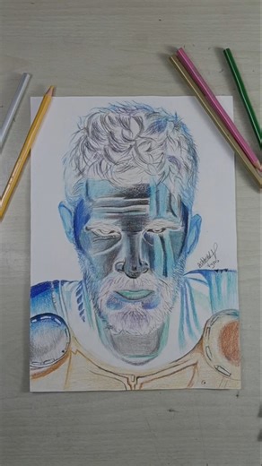 nagetive image drawing of Thor ⚡ trending phonk😱#thor #newart #tutorial