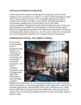Libraries in Robotics Education - Reading Passage and x 10 Questions