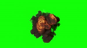 Download Bomb Explosion on Green screen. Slow motion movement. for free