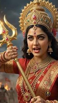 How Maa Durga Defeated the Demon King 🦁🔥 #mythology #devotional