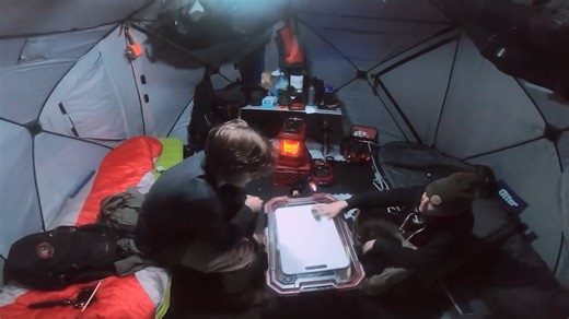 They camped in 30 MPH winds and somehow made it through the night