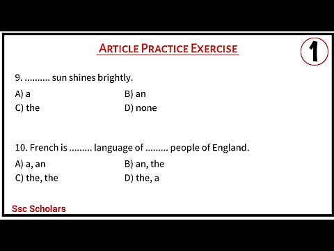 Articles in English Grammar Practice Set | Article practice exercise for competitive exams pdf
