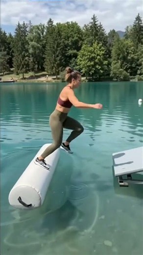 Can She Beat These Floating Rollers? 😱🔥 #shorts #uploadyoutubeshorts #waterchallenge