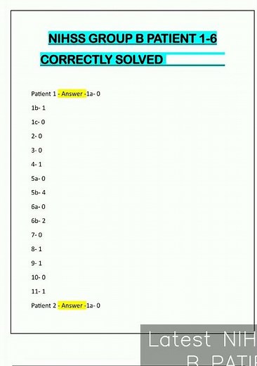 Latest NIHSS GROUP B PATIENT 16 CORRECTLY SOLVED video